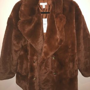 Topshop Fur Coat - NWT Size S (US 4-6)